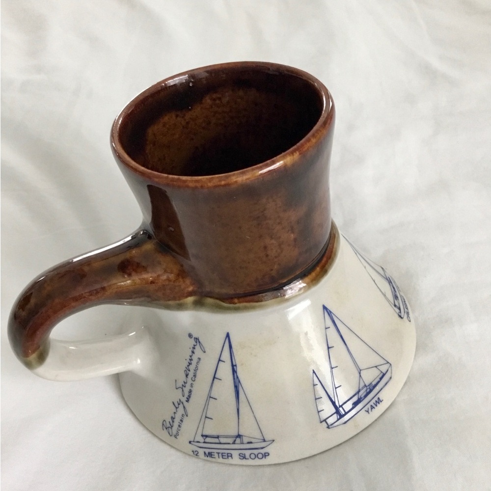 Vtg Bearly Surviving Feltman Langer Nautical Coffee Cup